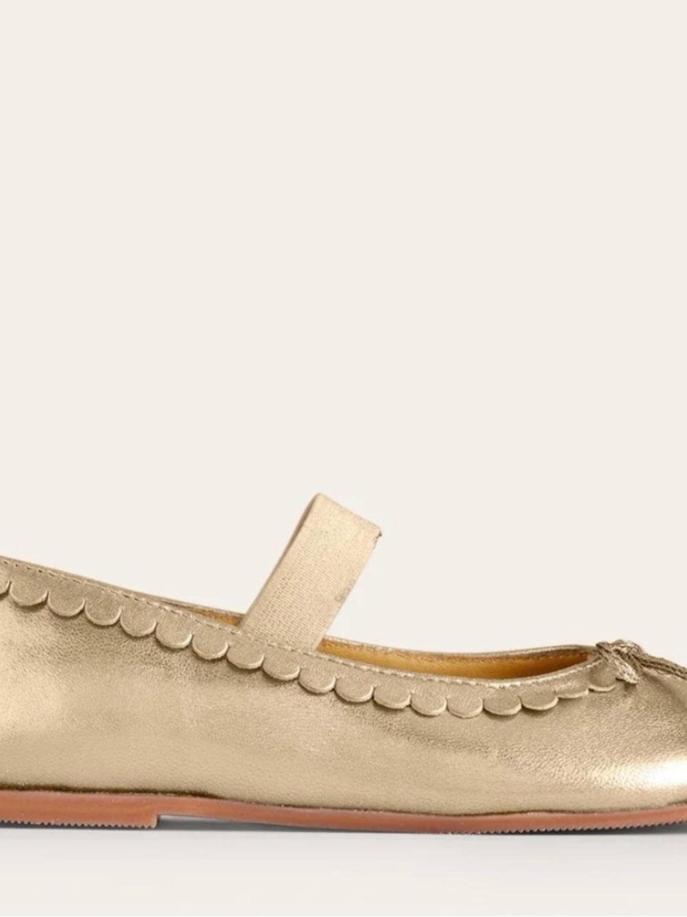 Mini Boden Metallic Gold Mary Jane Ballet Flat Sz 30 (12.5)